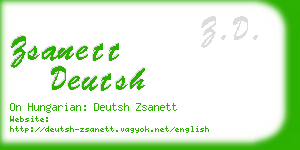 zsanett deutsh business card